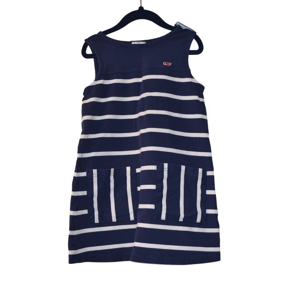 Vineyard Vines Target Navy and White Striped Sleeveless Dress Girls Size 4-5
